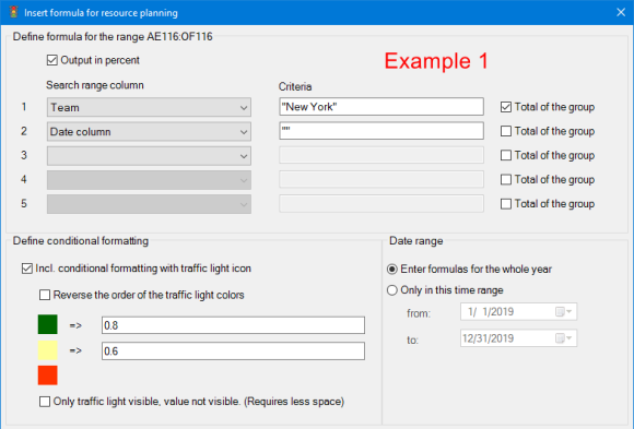 Resource planning wizard example 1